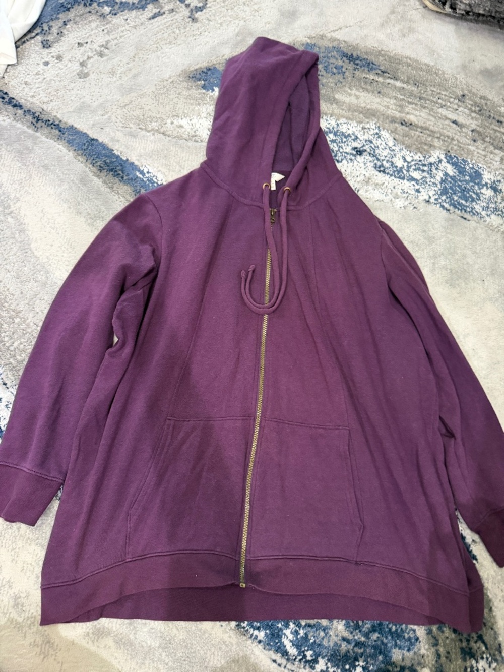 Terra & Sky 1X Purple Plum Full Zip Longline Hoodie Jacket